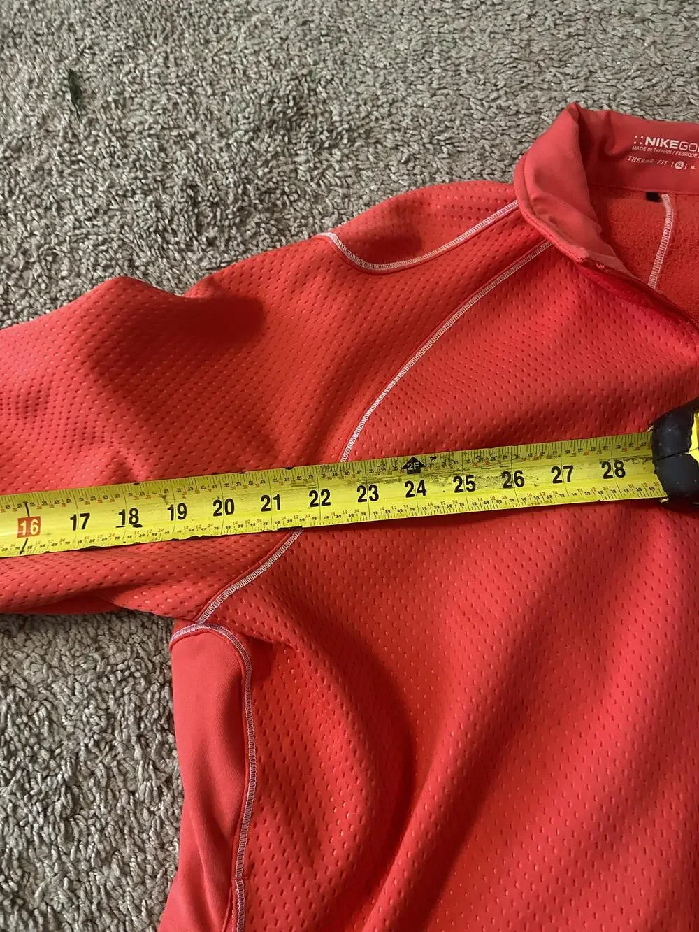 Nike Golf Jacket Womens XL Orange Therma-FIT Full Zip Fleece Lined Golf Outdoor
